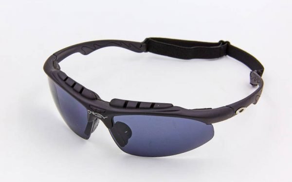 Очки спортивные солнцезащитные OAKLEY (пластик, акрил, резинка шнурок, черный)