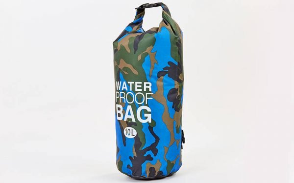 Водонепроницаемый гермомешок с плечевым ремнем Waterproof Bag 10л (PVC,цвета в ассортименте) - Цвет Камуфляж синий