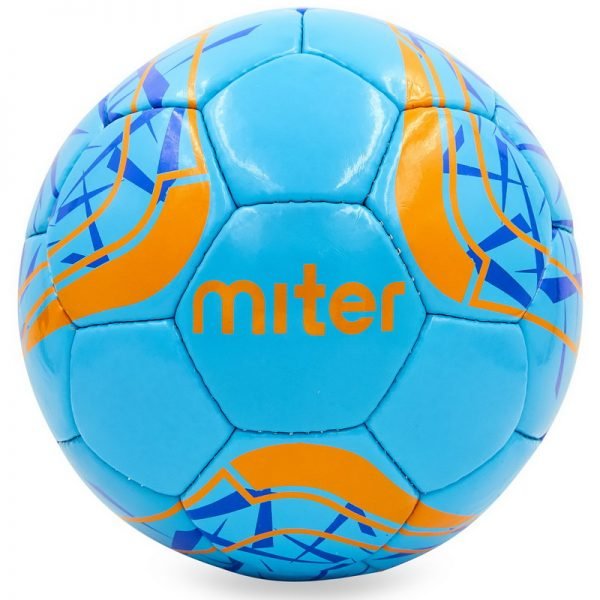 Мяч футбольный №5 PU ламин. MITER синий (№5, 5 сл., сшит вручную)
