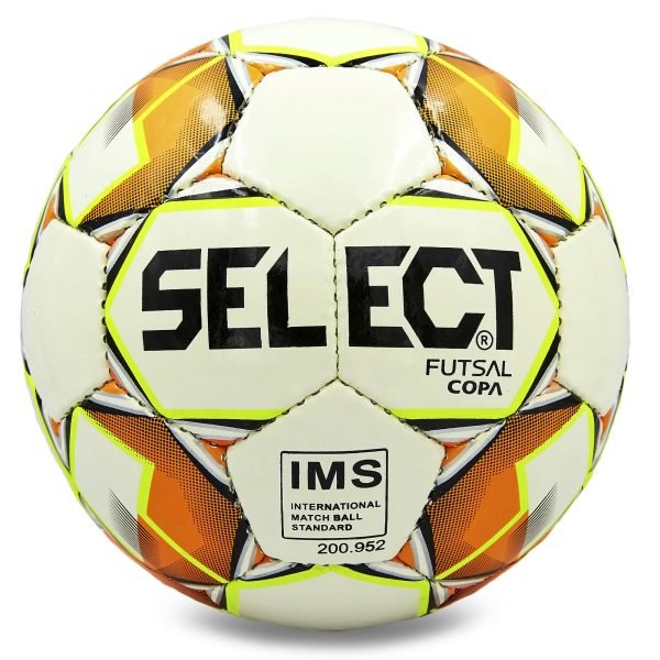 Мяч для футзала №4 ламин. ST COPA  (5 сл., сшит вручную) (белый-оранжевый)