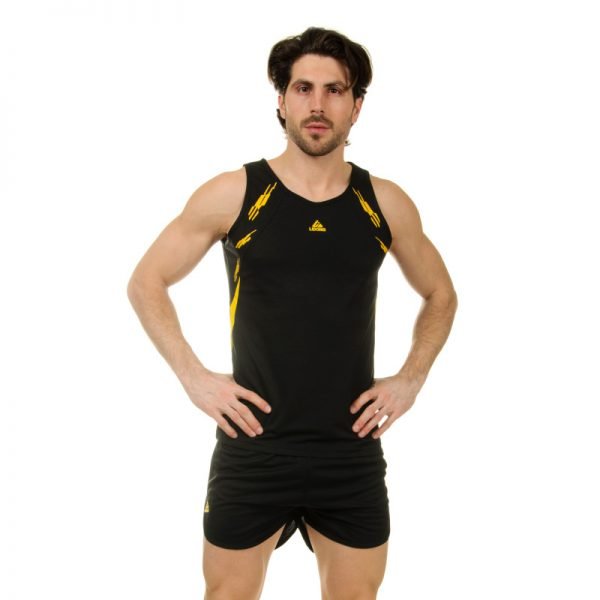 Форма для легкой атлетики мужская  (полиэстер, р-р M-3XL-160-185см, цвета в ассортименте) - Черный-M, рост 160-165