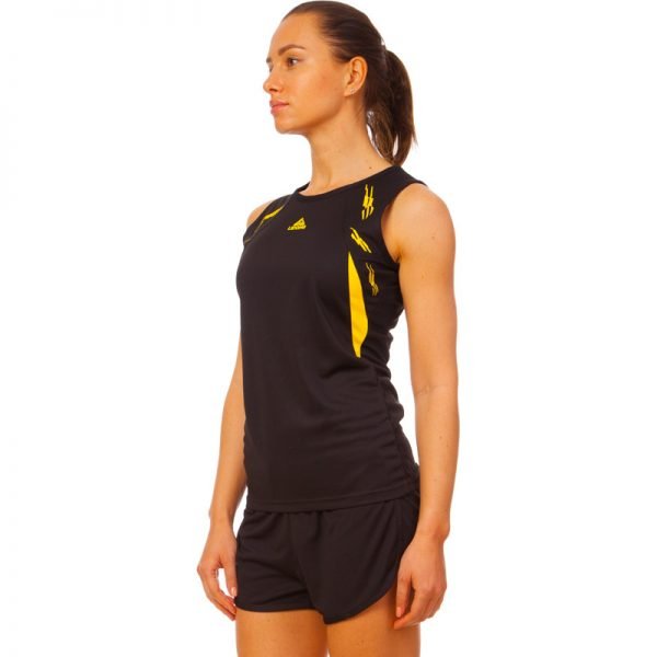 Форма для легкой атлетики женская  (полиэстер, р-р L-2XL(44-50), цвета в ассортименте) - Черный-L (44-46)