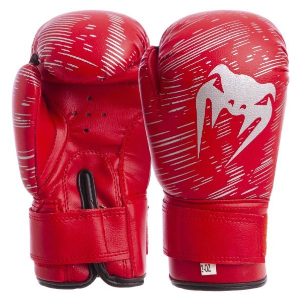 Перчатки боксерские детские на липучке VNM (PVC, р-р 2-6 oz, цвета в ассортименте) - Красный-2 унции