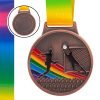 Медаль спортивная с лентой цветная d-6,5см Футбол (металл, 38g золото, серебро, бронза) - Цвет Бронзовый