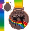 Медаль спортивная с лентой цветная d-6,5см Тхэквондо TAEKWONDO (металл, 38g золото, серебро, бронза) - Цвет Бронзовый