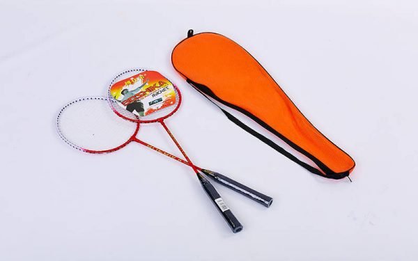 Набор для бадминтона 2 ракетки в чехле BOSHIKA (сталь, цвета в ассортименте) - Цвет Красный