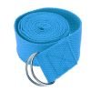 Ремень для йоги (полиэстер+хлопок, р-р 183 x 3,8см, цвета  в ассортименте, 1уп-1шт, цена за 1шт) - Цвет Голубой