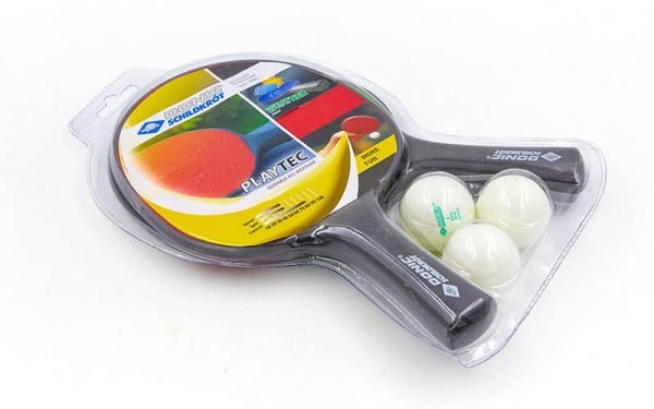 Набор для настольного тенниса 2 ракетки, 3 мяча DONIC МТ-788649 PLAYTEC (термопластик, резина)