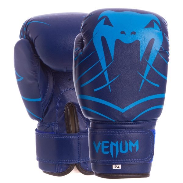 Перчатки боксерские PVC на липучке VNM (р-р 6-12oz, цвета в ассортименте) - Синий-6 унции