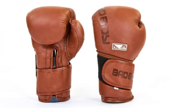 Перчатки боксерские кожаные на липучке BDB LEGACY 2.0  (р-р 10-14oz, цвета в ассортименте) - Коричневый-10 унции