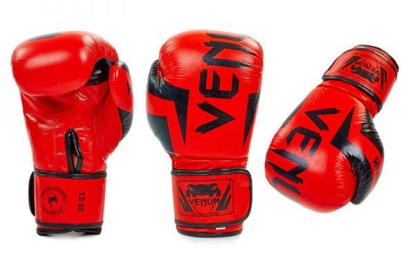 Перчатки боксерские кожаные на липучке VNM ELITE NEO (р-р 10-14oz, цвета в ассортименте) - Красный-10 унции