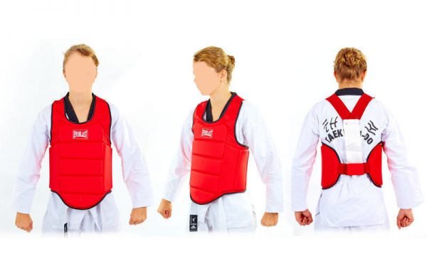 Защита корпуса (жилет) для каратэ детская ELS (PU, р-р XXS-XL, цвета в ассортименте) - Красный-XXS (4-5 лет)