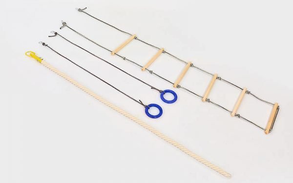 Навесной набор для шведской стенки (кольца, канат,веревочная лестница)