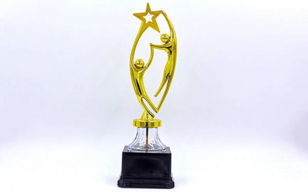Награда (приз) спортивная RUN (пластик, h-30,5см, b-8см, золото)