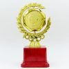 Награда (приз) спортивная с местом под жетон (пластик, h-17,5см, b-9,5см, золото)