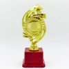 Награда (приз) спортивная с местом под жетон (пластик, h-20,5см, b-8см, золото)