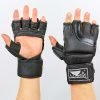 Перчатки для смешанных единоборств MMA кожаные BDB (р-р M-XL, черный) - M