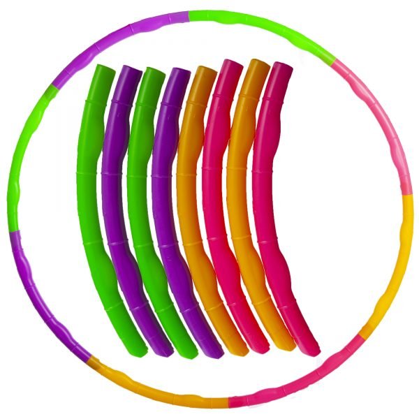 Обруч складной Хула Хуп Hula Hoop в цветной картонной коробке (пластик, 8 секций, d-84см)