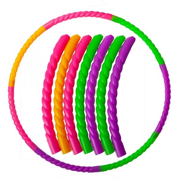 Обруч складной Хула Хуп Hula Hoop в цветной картонной коробке (пластик, 8 секций, d-63см)