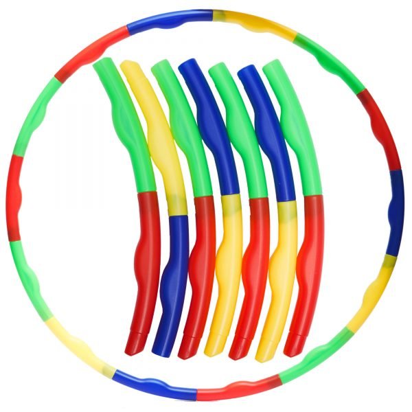 Обруч складной Хула Хуп Hula Hoop двухцветный (пластик, 7 секций, d-65см)