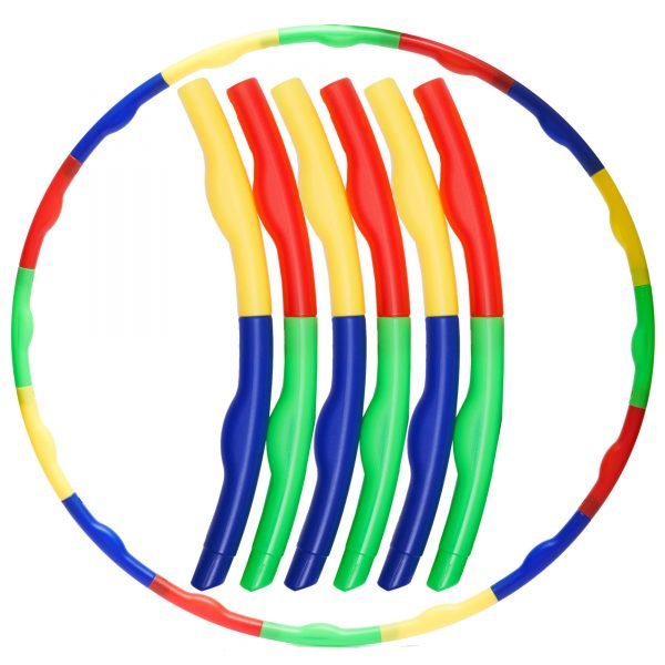 Обруч складной Хула Хуп Hula Hoop двухцветный (пластик, 8 секций, d-77см)