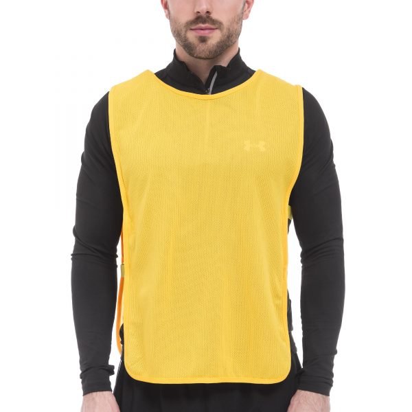 Манишка для футбола мужская с резинкой (сетка) (PL, р-р L-68x43+20см, цвета в ассортименте) - Цвет Желтый
