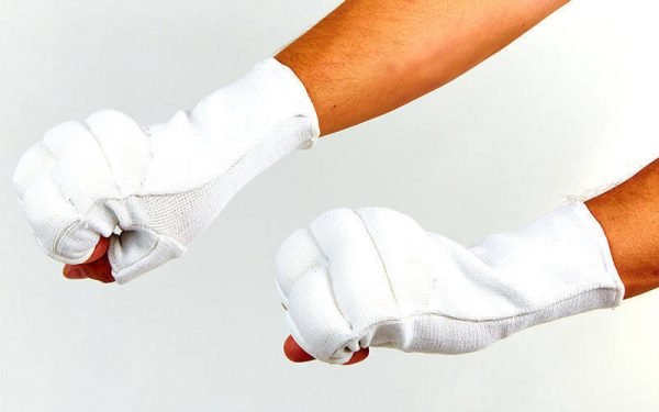 Накладки (перчатки) для каратэ (PL, хлопок, эластан, р-р L, белый)