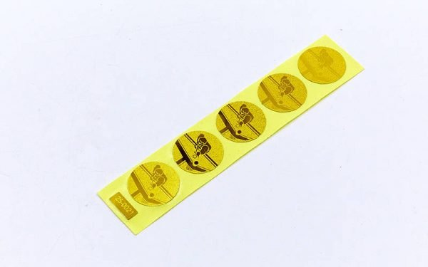 Наклейка (жетон) на медаль, кубок d-2,5см Бильярд (1, 2, 3 место, 1уп.-120шт, цена за 1шт) - Цвет Золотой