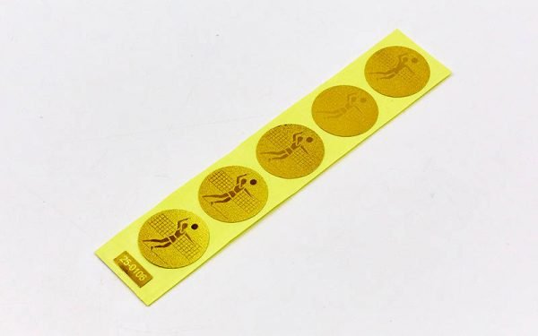 Наклейка (жетон) на медаль, кубок d-2,5см Волейбол (1, 2, 3 место, 1уп.-120шт, цена за 1шт) - Цвет Золотой