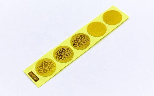 Наклейка (жетон) на медаль, кубок d-2,5см Дартс (1, 2, 3 место, 1уп.-120шт, цена за 1шт) - Цвет Золотой