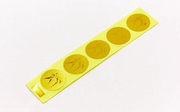Наклейка (жетон) на медаль, кубок d-2,5см Карате (1, 2, 3 место, 1уп.-120шт, цена за 1шт) - Цвет Золотой