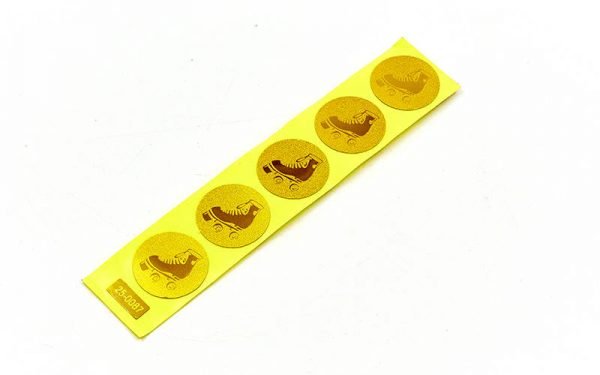Наклейка (жетон) на медаль, кубок d-2,5см Ролик. коньки (1,2,3 место,1уп.-120шт,цена за1шт) - Цвет Золотой