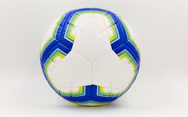 Мяч для футзала №4 Клееный-PVC PREMIER LEAGUE 2018-2019 (белый-салатовый) Дубл