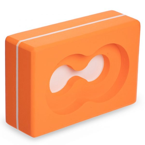 Блок для йоги (кирпич для йоги) с отверстием Record (EVA, р-р 23х15х7,5см, цвета в ассортименте) - Цвет Оранжевый