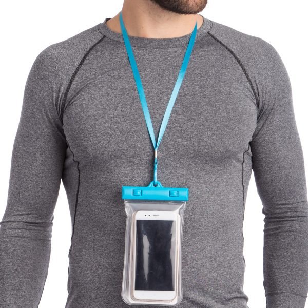 Чехол-кошелек на шею водонепроницаемый (TPU, цвета в ассортименте) - Цвет Голубой