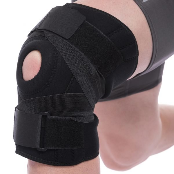 Наколенник (фиксатор коленного сустава) открывающийся с открытой колен.чашечкой (1шт) MUTE (полиамид, спандекс, р-р регулируемый, черный)