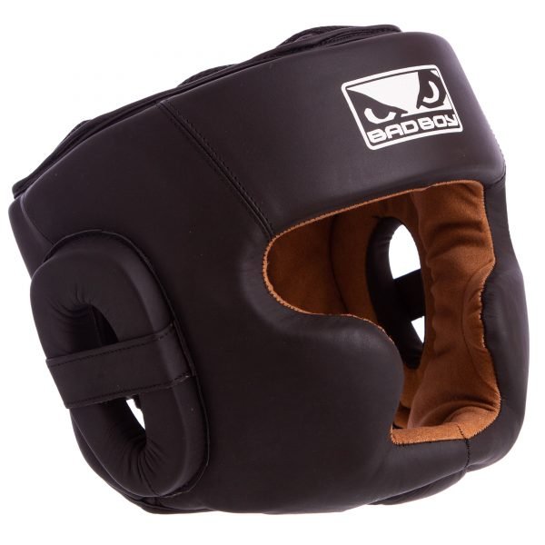 Шлем боксерский с полной защитой кожаный BDB (черный, р-р M-XL) - M