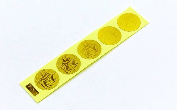 Наклейка (жетон) на медаль, кубок d-2,5см Спорт.гимнаст. (1,2,3 место,1уп.-120шт,цена за1шт) - Цвет Золотой