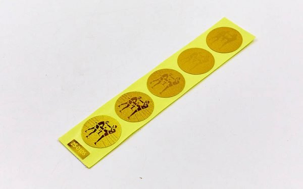 Наклейка (жетон) на медаль, кубок d-2,5см Таеквандо (1, 2, 3 место, 1уп.-120шт, цена за 1шт) - Цвет Золотой
