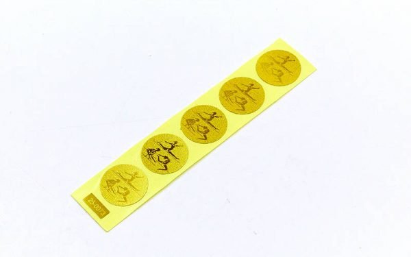 Наклейка (жетон) на медаль, кубок d-2,5см Худ. гимнастика (1,2,3 место,1уп-120шт,цена за1шт) - Цвет Золотой