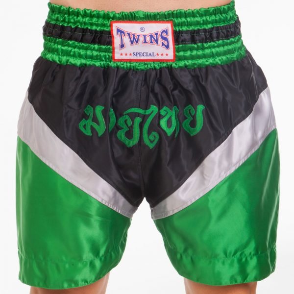Шорты для тайского бокса и кикбоксинга TWN (полиэстер, р-р M-XL (46-52), цвета в ассортименте) - Зеленый-L (48-50)