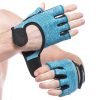 Перчатки для фитнеca HARD TOCH (PVC, PL, открытые пальцы, р-р XS-L, черный-голубой) - XS