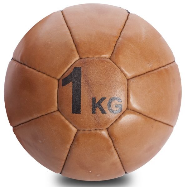 Мяч медицинский медбол VINTAGE Medicine Ball 1кг (кожа, d-15,5см)