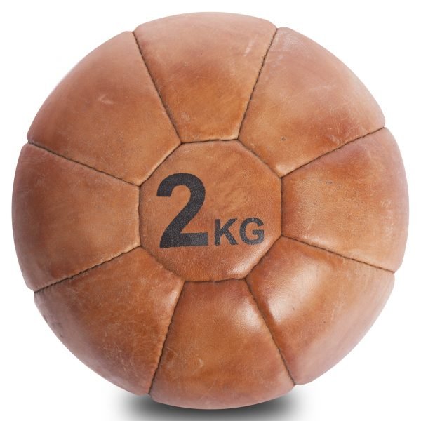 Мяч медицинский медбол VINTAGE Medicine Ball 2кг (кожа, d-18см)