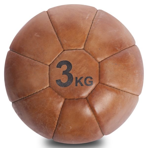 Мяч медицинский медбол VINTAGE Medicine Ball 3кг (кожа, d-21см)