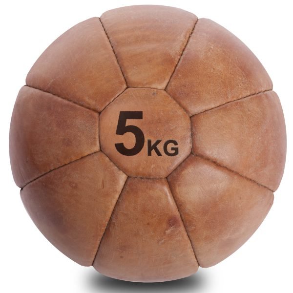 Мяч медицинский медбол VINTAGE Medicine Ball 5кг (кожа, d-24см)