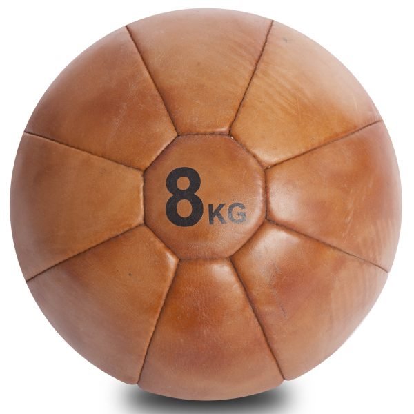 Мяч медицинский медбол VINTAGE Medicine Ball 8кг (кожа, d-27см)