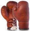 Перчатки боксерские сувенирные на шнуровке VINTAGE (кожа, l-11см, вес-80гр, коричневый)