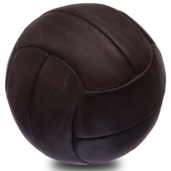 Мяч футбольный №5 Кожа VINTAGE (№5, 5сл., 12 панелей, сшит вручную, темно-коричневый)