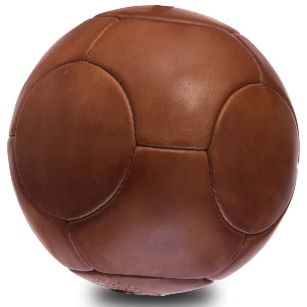 Мяч футбольный №5 Кожа VINTAGE (№5, 5сл., 14 панелей, сшит вручную, коричневый)